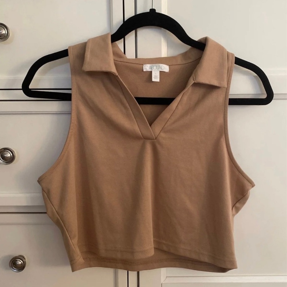 Nordstrom Tan Collared Tank